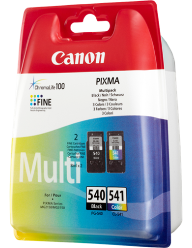 Cartuccia Originale Multipack Canon PG 540 CL 541 | 180pg (BK) (CMY) | PG-540 + CL-541