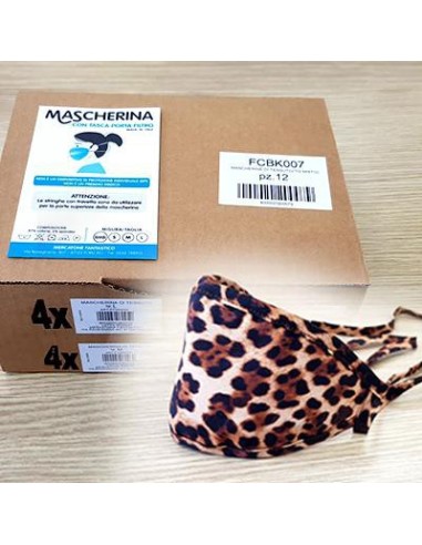 Mascherina Kit 12 pezzi Ghepard cotone lavabile Porta-Filtro