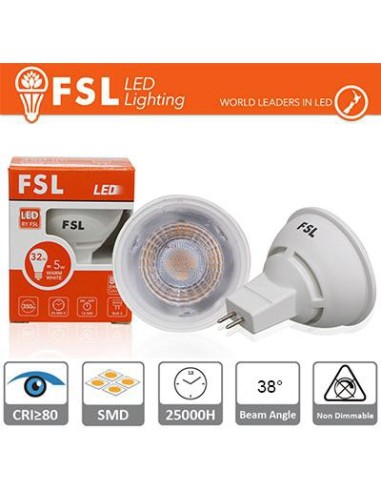 MR16 Lampadina LED - 6W 3000K 500LM 38º CRI80 DC 12V