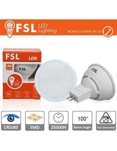 MR16 Lampadina LED - 6W 4000K 510LM 100º CRI80  DC 12V