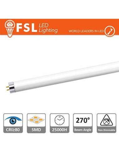 Tubo LED T5 Vetro - 8W 700LM 4000K G5 PF0.5 Size570x21mm