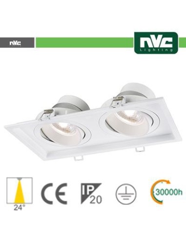 Incasso Multi lampada 18w (2x9w) 3000k 1440lm Angolo 24°