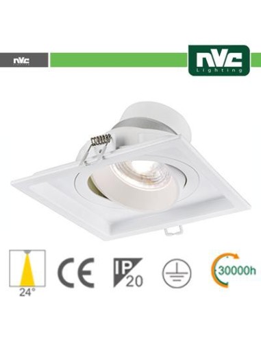 Incasso Multi lampada 9w (1x9w) 3000k 720lm Angolo 24°