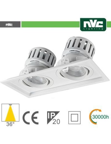 Incasso Multi lampada 48w(2x24w) 3000k 4270lm Angolo 36° PF95