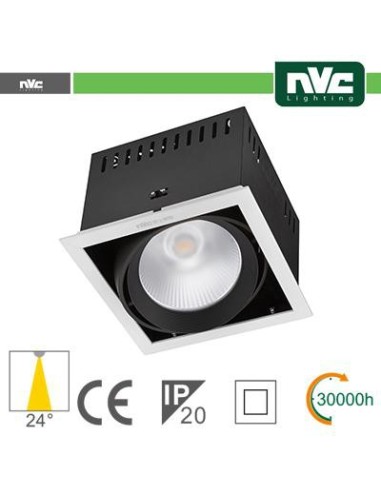 Incasso Multi lampada 24w(1x24w) 3000k 2100lm Angolo 24° CRI90 