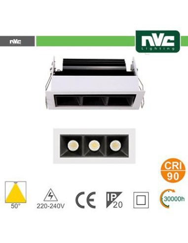 Incasso Multi lampada 3X3W 530LM 4000K 50° Angolo 90CRI