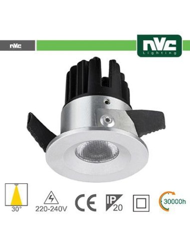 Punto Luce LED 2W 3000K 30° IP20 Foro 35mm