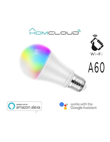 Lampadina Wi-Fi + Bluetooth RGB+Bianco caldo E27 A60 dimm