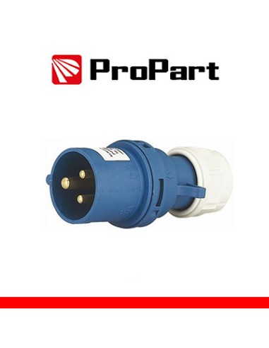 Spina Mobile Diritta Indust. CEE 16A-6h 2P+T 220-250V IP44 PROPART