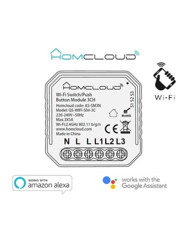 Modulo PuIsante/Interruttore 3CH Wi-Fi da incasso