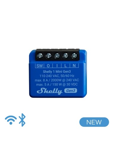 Shelly Mini 1 Gen 3 - Smart Relay 8A AC/DC WiFi/BT Shelly