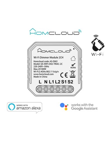 Modulo Dimmer 2CH Wi-Fi da incasso