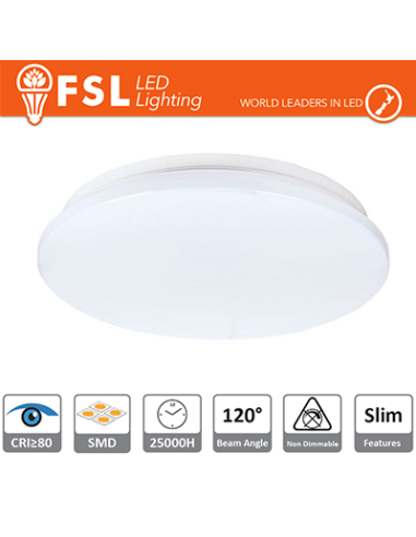 Plafoniera LED 13W 4000K 120° 26x5,5cm CRI80 