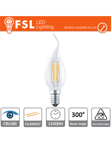 Lampada Filamento Colpo di Vento - 4W 2700K E14 400LM