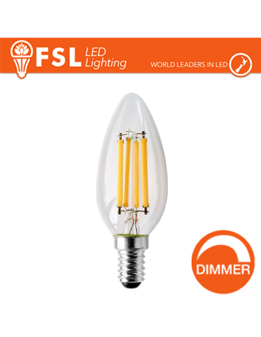 Lampada Filamento Oliva - 4W 2700K E14 400LM Dimmerabile