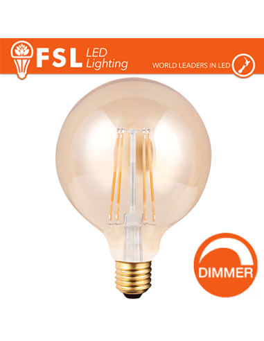 Lampada Globo Filamento Ambra Ø12,5cm - 8W E27 800LM DIMMER