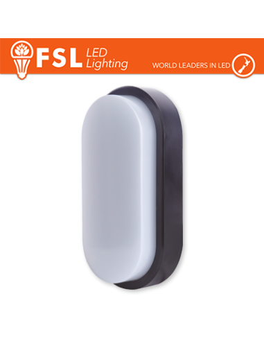 Plafoniera LED OVALE NERA 15W 4000K 55*100*200 IP54