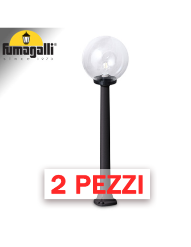 2x pezzi di GIAFFA/G250 NERO TRASP E27 LED 8,5W CCT 3WHITE FUMAGALLI