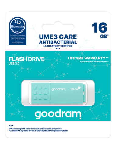 Pendrive GoodRAM 16GB UME3 CARE - ANTIBATTERICA - USB 3.