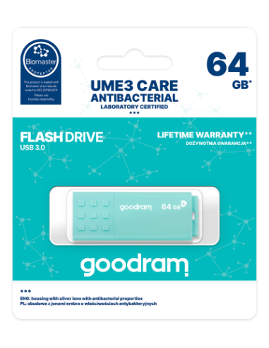 Pendrive GoodRAM 64GB UME3 CARE - ANTIBATTERICA - USB 3.0