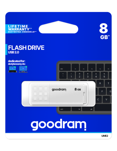 Pendrive GoodRAM 8GB UME2 white USB 2.0 - retail blister