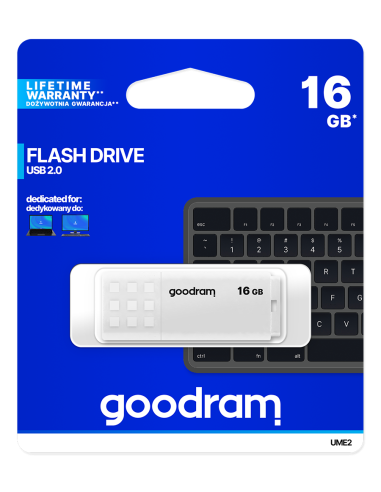 Pendrive GoodRAM 16GB UME2 white USB 2.0 - retail blister