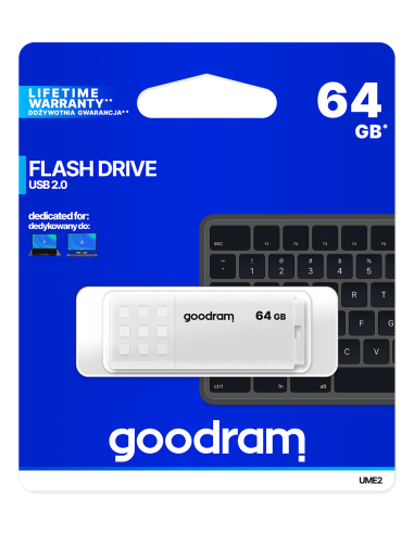 Pendrive GoodRAM 64GB UME2 white USB 2.0 - retail blister