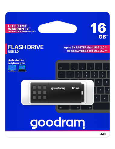 Pendrive GoodRAM 16GB BLACK USB 3.0 - retail blister