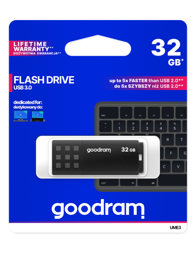 Pendrive GoodRAM 32GB BLACK USB 3.0 - retail blister GOODRAM