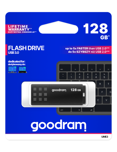 Pendrive GoodRAM 128GB BLACK USB 3.0 - retail blister GOODRAM