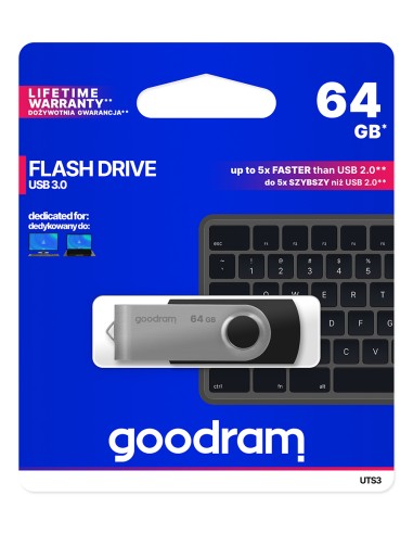 Pendrive GoodRAM 64GB UTS3 BLACK USB 3.0 - retail blister 