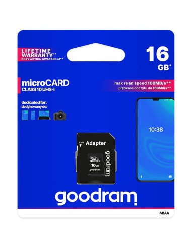 microSD 16GB CARD class 10 UHS I + adapter - retail blister GOODRAM