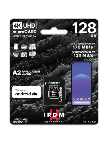 microSD IRDM by GoodRAM 128GB UHS I U3 A2 + adapter