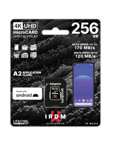 microSD IRDM by GoodRAM 256GB UHS I U3 A2 + adapter