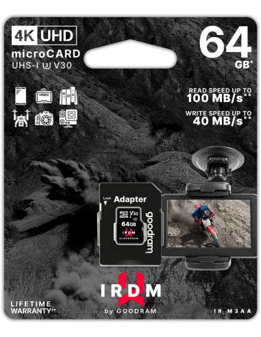 microSD 64GB CARD UHS I U3 + adapter - retail bliste