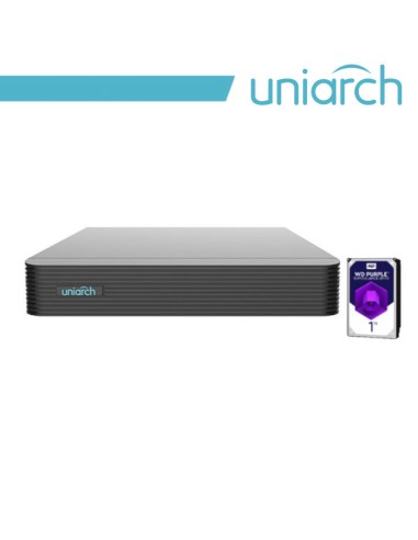 NVR Uniarch 10 Canali 8 Megapixel, senza PoE,1 HardDisk 1TB 