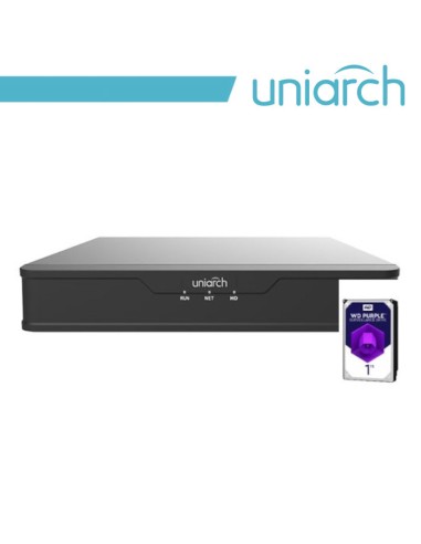 XVR Uniarch 4 Canali 5 in 1, 4 MP@30fps, HDD 1TB incluso 