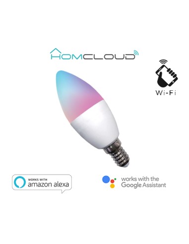 Lampadina Wi-FI RGB + Bianco caldo E14 C37 dimmerabile 