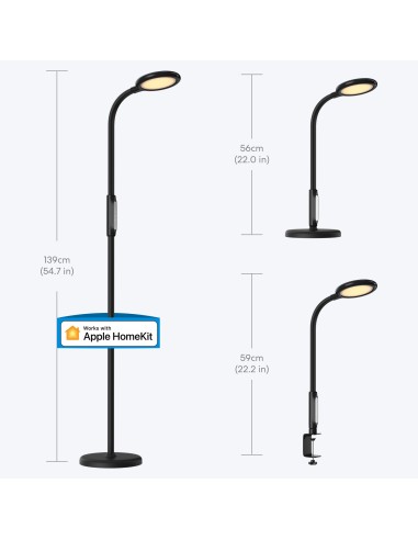 Meross Lampada da pavimento 3in1 Wi-Fi CCT Bianco dinam. dimm Apple HomeKit