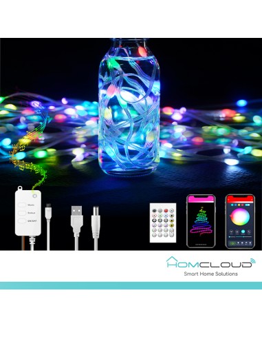 Corda in PVC di Luci Decorative Smart RGB-IC OUTDOOR Wi-Fi + Bluetooth 10M IP65