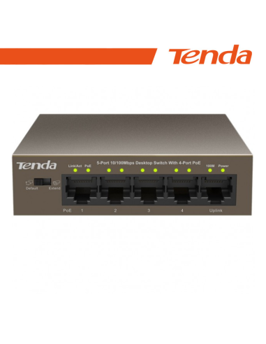 Tenda Switch Desktop 5 Porte 10/100 con 4 Porte PoE - TEF1105P-4-63W