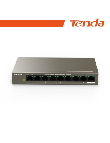 Tenda Switch 9 porte 10/100 8 porte PoE 63W - TEF1109P-8-63W