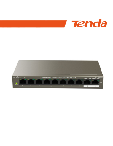 Tenda Switch 102W 8 porte PoE10/100Mbps + 2 Gb - TEF1110P-8-102W