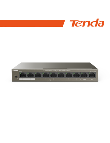 Tenda Switch Unmanaged 10/100Mbit PoE Desktop 63W - TEF1110P-8-63W