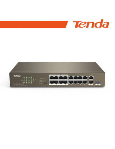 Tenda Switch 16-Ports PoE + 1 GE+1 SFP Unmanaged - TEF1118P-16-150W TENDA