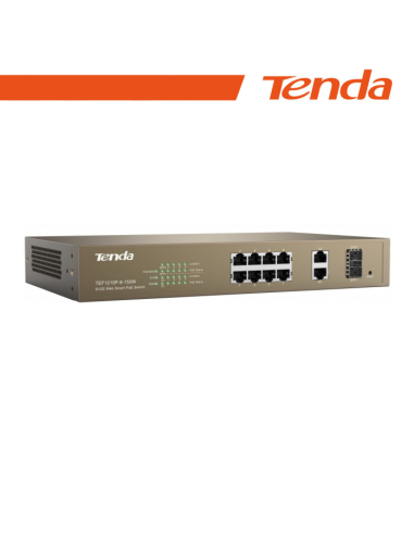 Tenda Switch PoE Desktop Smart 8 Porte 10/100Mb+2Gb+2SFP - TEF1210P-8-150W TENDA