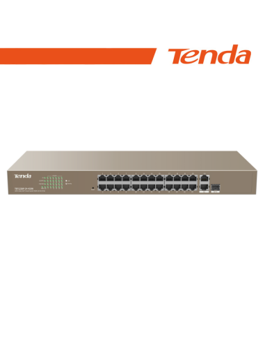 Tenda Switch PoE Web Smart 24 porte 10/100+2Gb+2SFP 440W - TEF1226P-24-410W