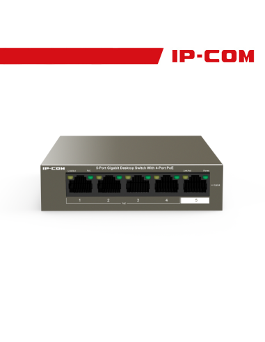 IP-COM Switch Desktop 5 Porte Gigabit con 4 Porte PoE 63W - G1105P-4-63W IP-COM