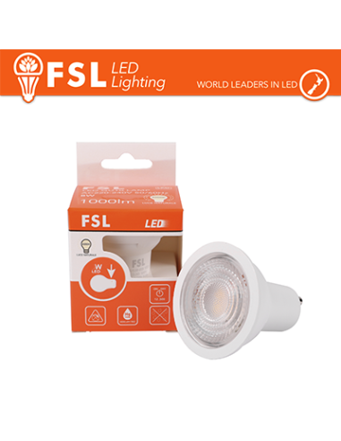 GU10 lampadina LED 8W alta luminosità - 3000K,  1000lm, 38° FSL